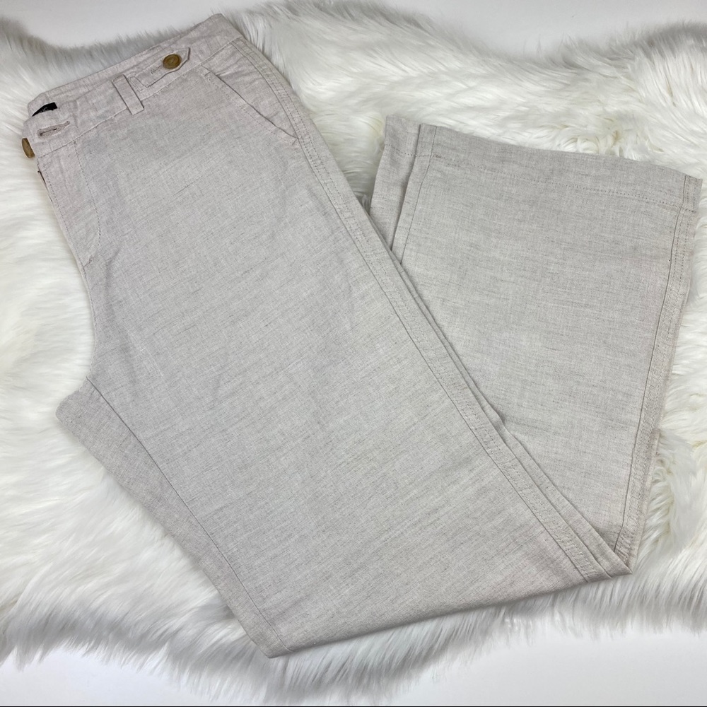 Banana Republic Beige Linen Blend Pants Wide Leg 8